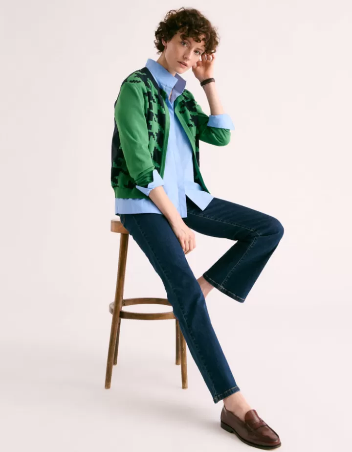 Maille>DEVERNOIS Gilet maille jacquard Tricoté en France Vert
