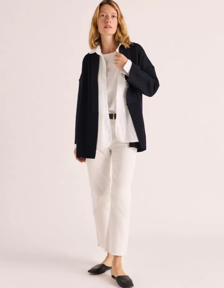 Pantalons>DEVERNOIS Jean droit En coton stretch français Blanccasse
