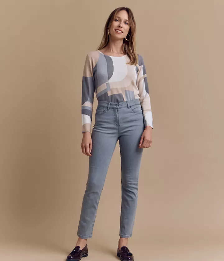 Pantalons>DEVERNOIS Jean en coton stretch 5 poches Grissouris