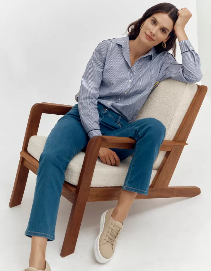 Pantalons>DEVERNOIS Jeans 5 poches En coton stretch Bleujean