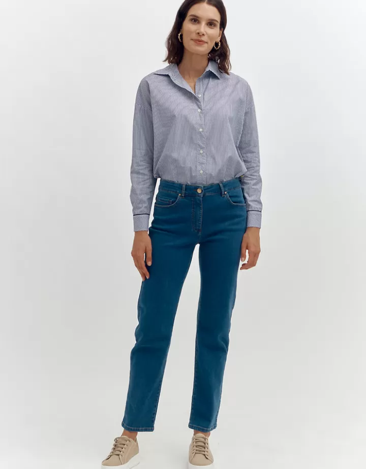 Pantalons>DEVERNOIS Jeans 5 poches En coton stretch Bleujean