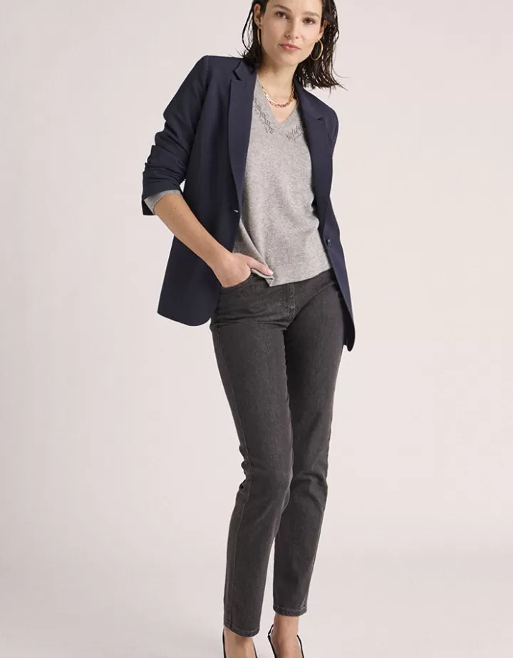 Pantalons>DEVERNOIS Jeans délavé En coton stretch Grismetal