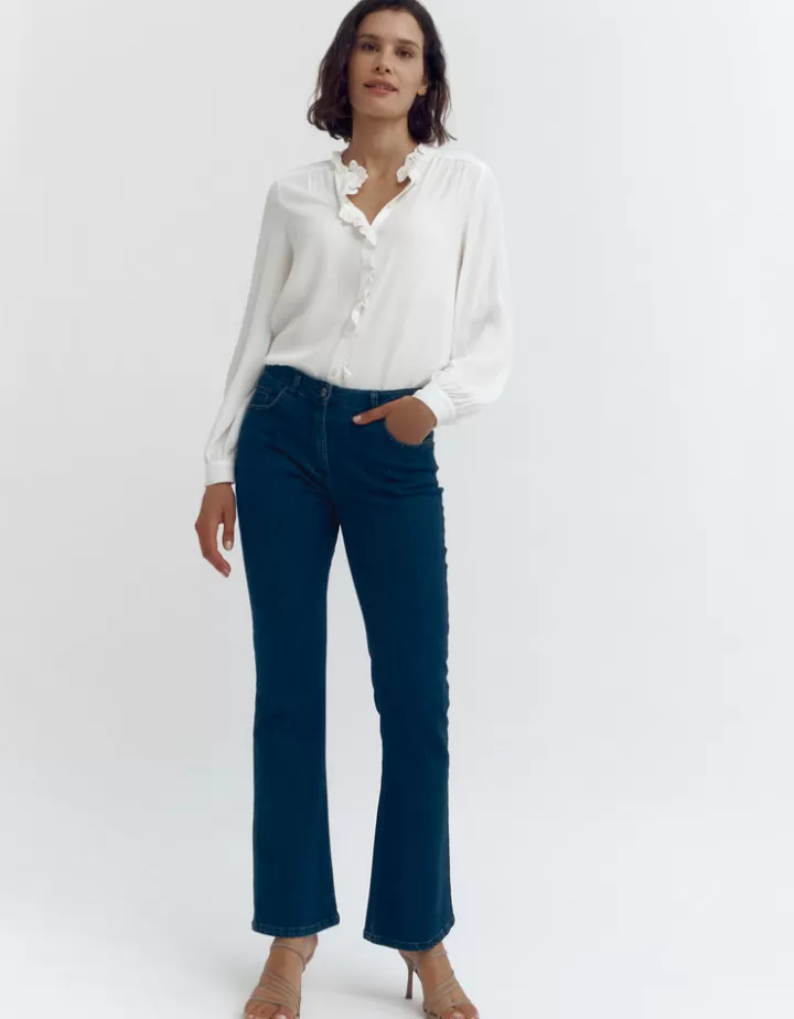 Pantalons>DEVERNOIS Jeans flare En coton stretch Marine