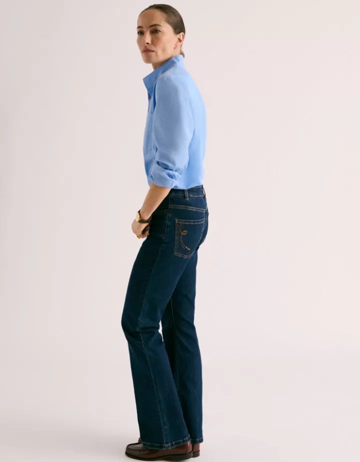Pantalons>DEVERNOIS Jeans flare En coton stretch Marine