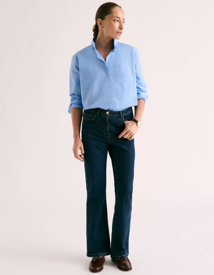 Pantalons>DEVERNOIS Jeans flare En coton stretch Marine