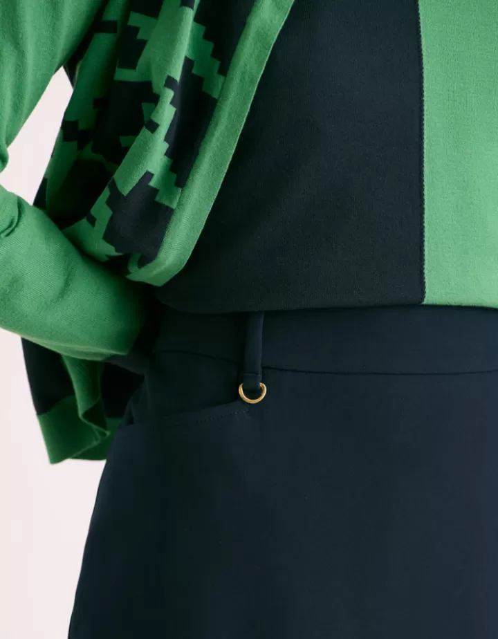 Robes & Jupes>DEVERNOIS Jupe droite En stretch Marine