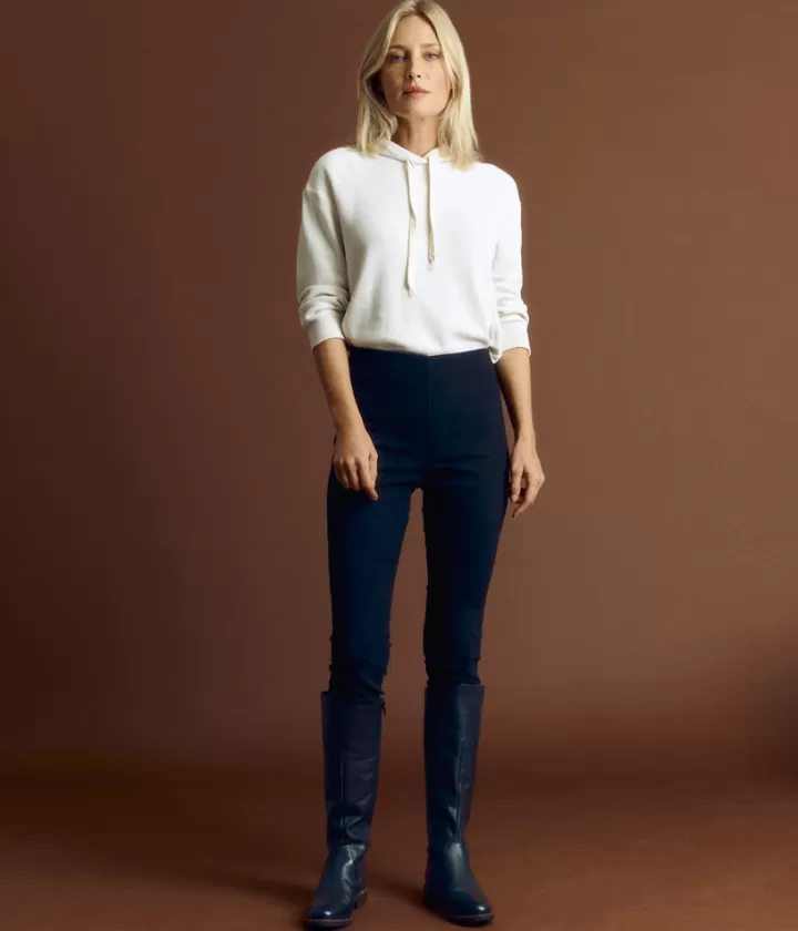 Pantalons>DEVERNOIS Legging en cuir Taille élastiquée Noir