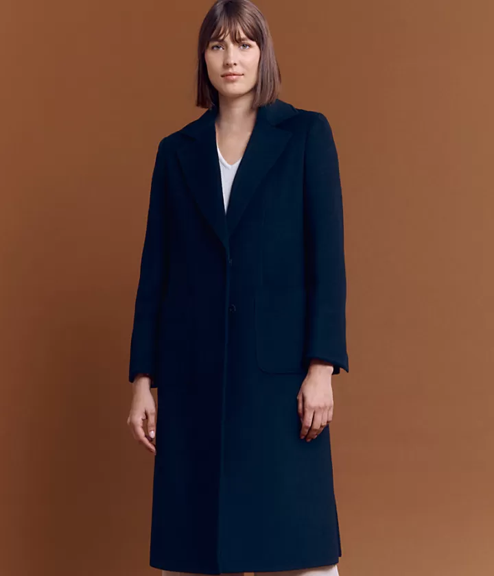 Vestes & Manteaux>DEVERNOIS Manteau long en laine Doublé Noir