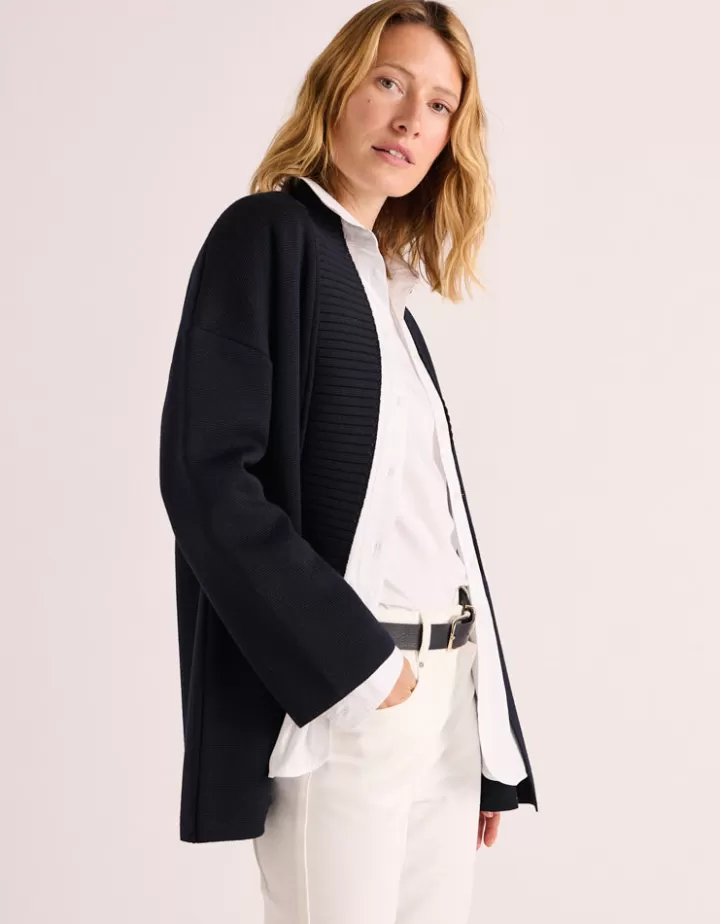 Vestes & Manteaux | Maille>DEVERNOIS Manteau maille milano En laine mérinos Marine