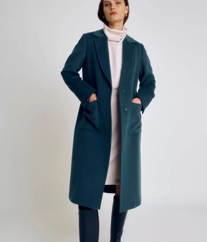 Vestes & Manteaux>DEVERNOIS Manteau pardessus En laine Vertcedre