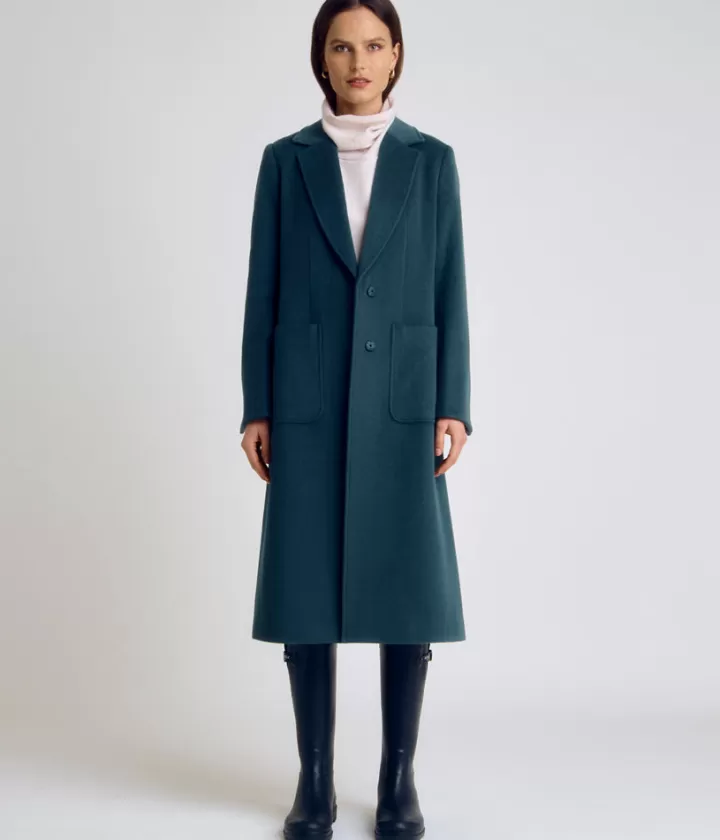 Vestes & Manteaux>DEVERNOIS Manteau pardessus En laine Vertcedre