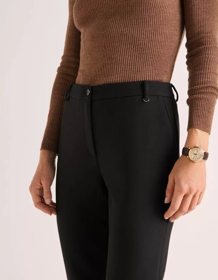 Pantalons>DEVERNOIS Pantalon droit En double toile stretch Noir