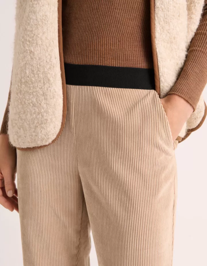 Pantalons>DEVERNOIS Pantalon droit En velours côtelé Marroncappuccino