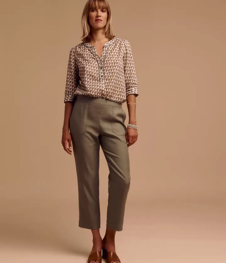 Pantalons>DEVERNOIS Pantalon droit 7/8ème en tencel Dos élastiqué Vertarmy