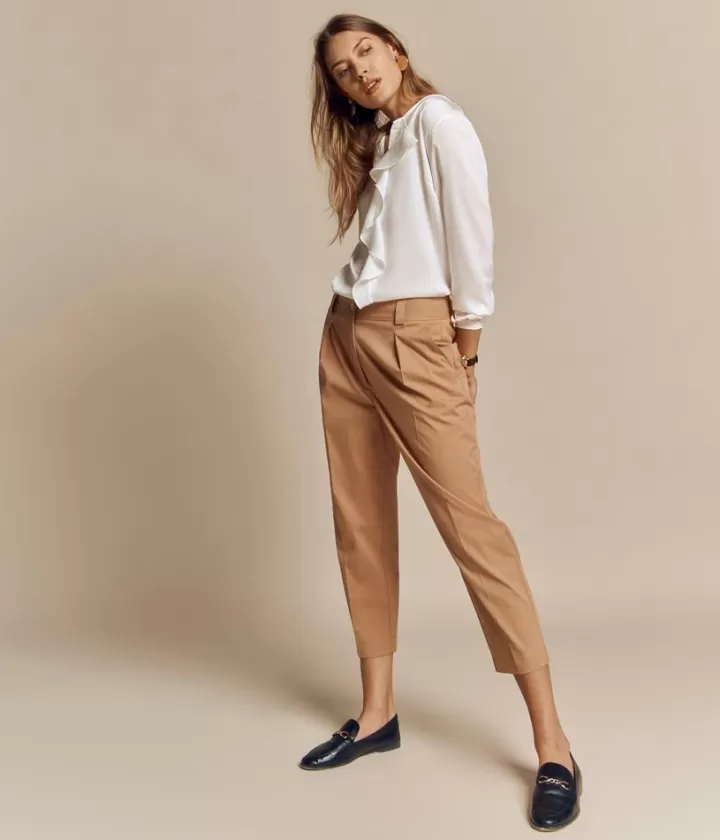 Pantalons>DEVERNOIS Pantalon en coton stretch écologique Fabrication européenne