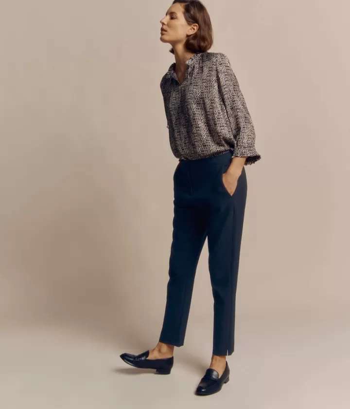 Pantalons>DEVERNOIS Pantalon En double toile stretch Noir