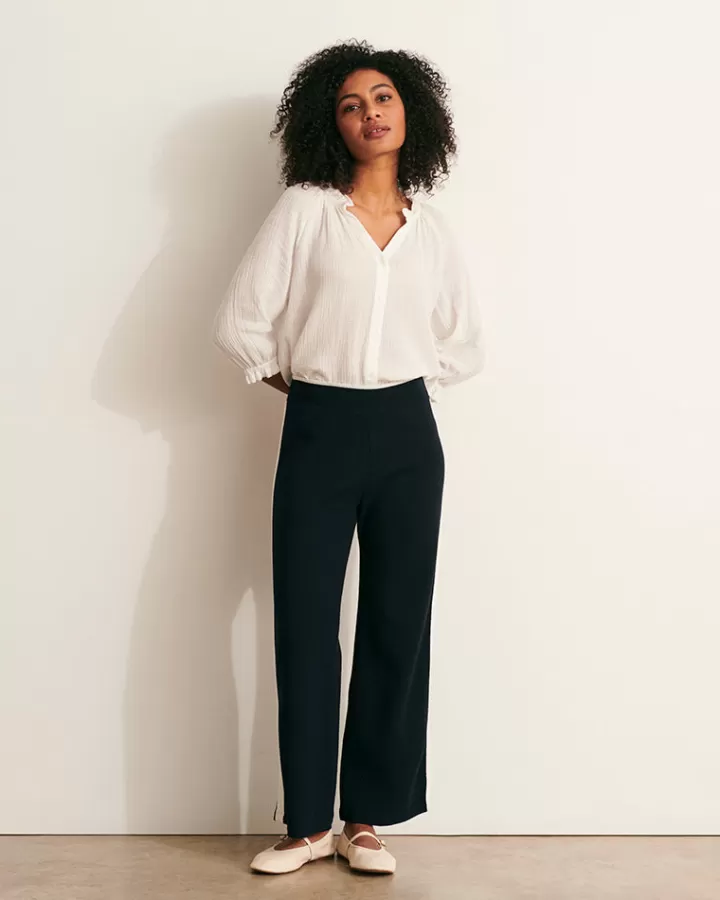 Pantalons | Maille>DEVERNOIS Pantalon en maille Tricoté en France Bleumarine