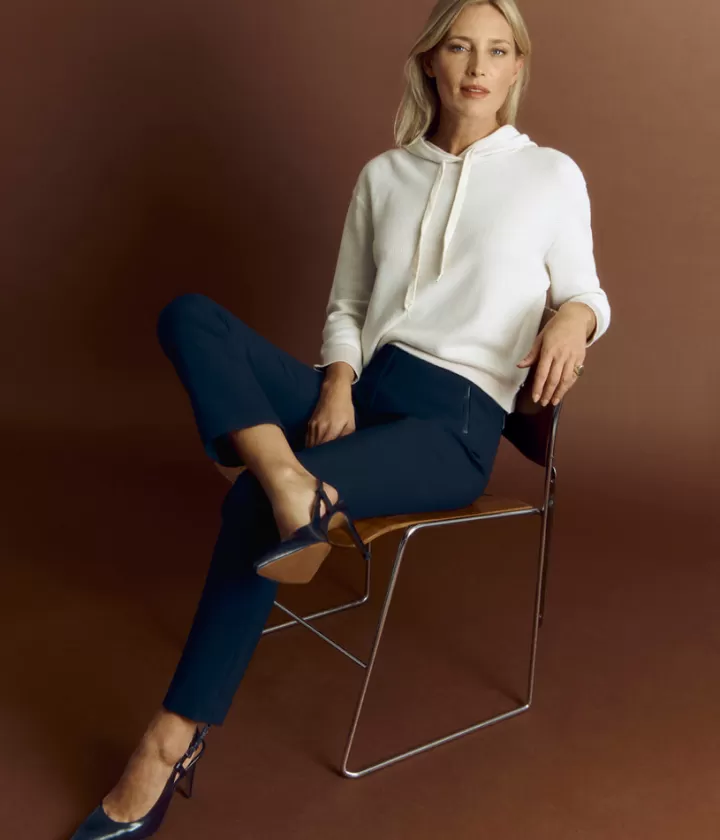 Pantalons>DEVERNOIS Pantalon en toile Bi-stretch Noir