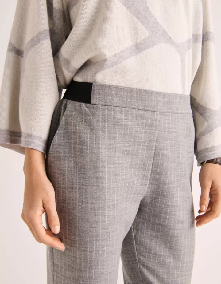 Pantalons>DEVERNOIS Pantalon imprimé En flanelle Gris