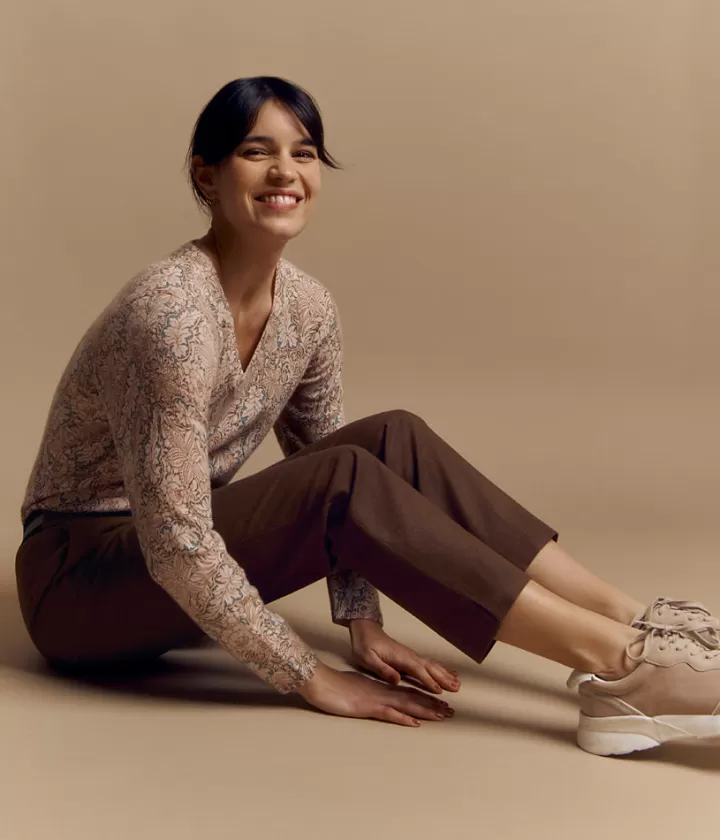 Pantalons>DEVERNOIS Pantalon jogging en flanelle Dos élastiqué Marronarmagnac