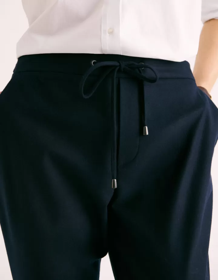 Pantalons>DEVERNOIS Pantalon "jogpant" En flanelle Marine