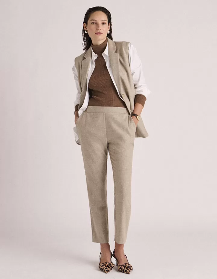 Pantalons>DEVERNOIS Pantalon "jogpant" En tweed Beige