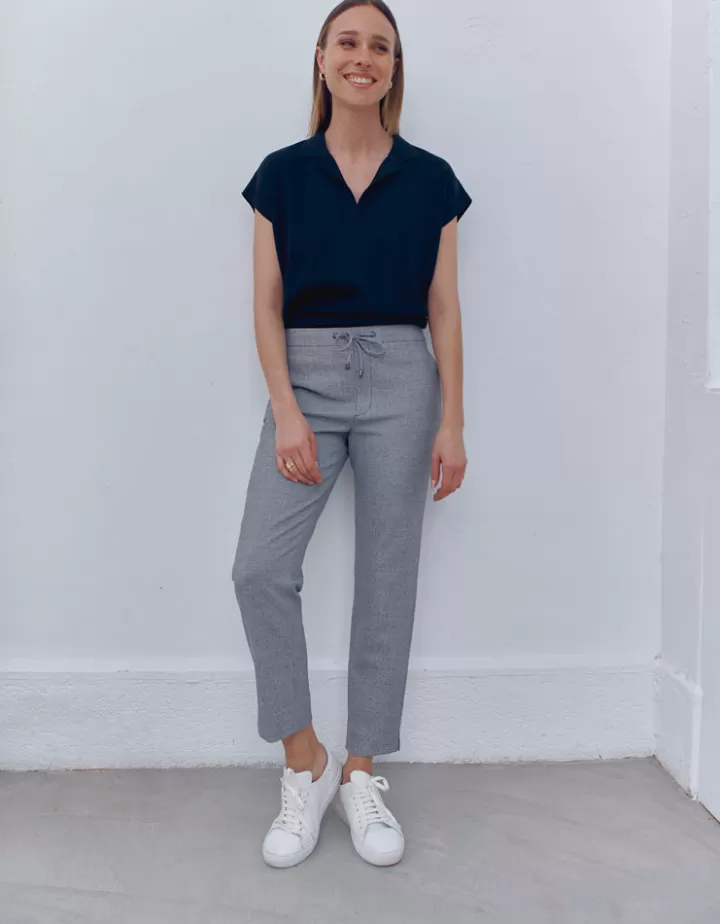 Pantalons>DEVERNOIS Pantalon "jogpant" imprimé Longueur 7/8ème Gris