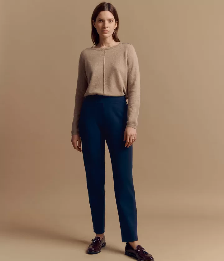 Pantalons | Maille>DEVERNOIS Pantalon maille en viscose Tricoté en France Marine