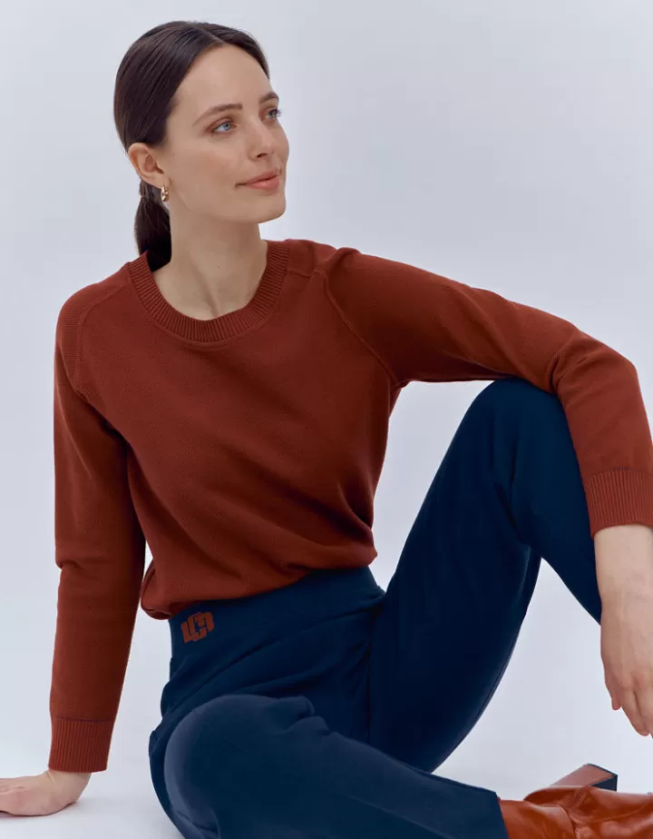 Pantalons | Maille>DEVERNOIS Pantalon maille milano Tricoté en France Marine