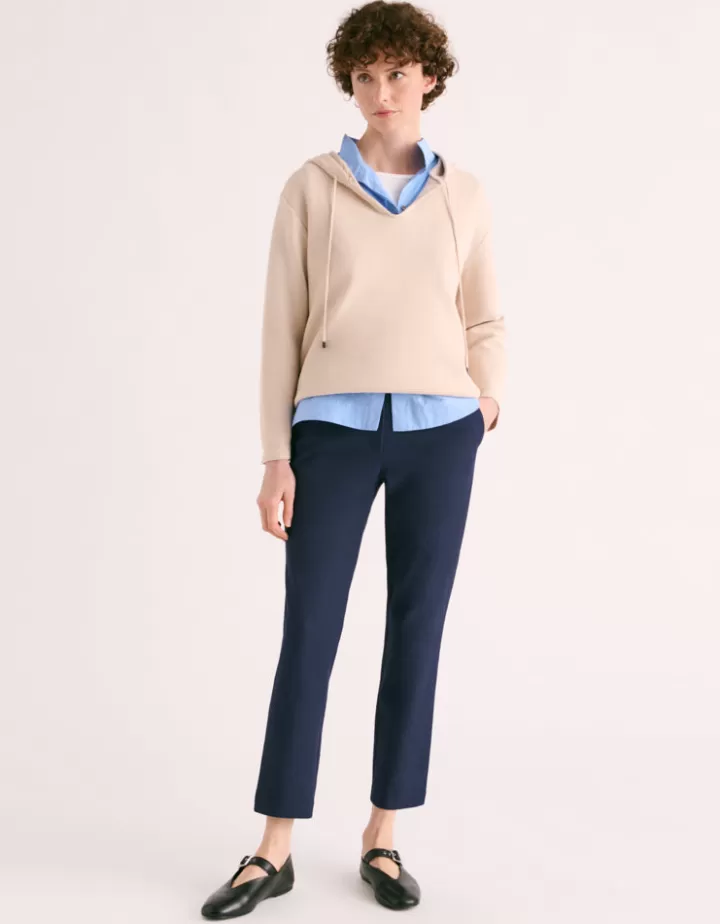 Pantalons>DEVERNOIS Pantalon 7/8ème En coton stretch Marine
