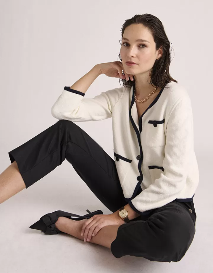 Pantalons>DEVERNOIS Pantalon 7/8ème En coton stretch Noir