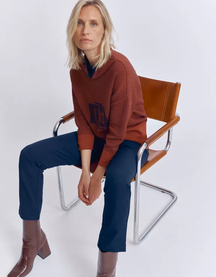 Pantalons>DEVERNOIS Pantalon 7/8ème En coton stretch Marine