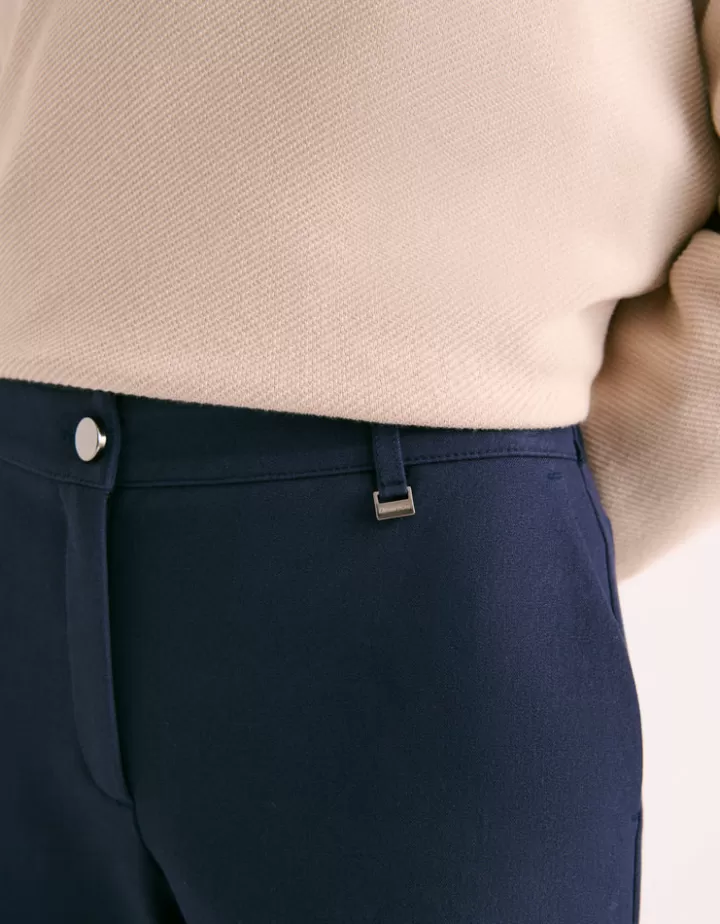 Pantalons>DEVERNOIS Pantalon 7/8ème En coton stretch Marine