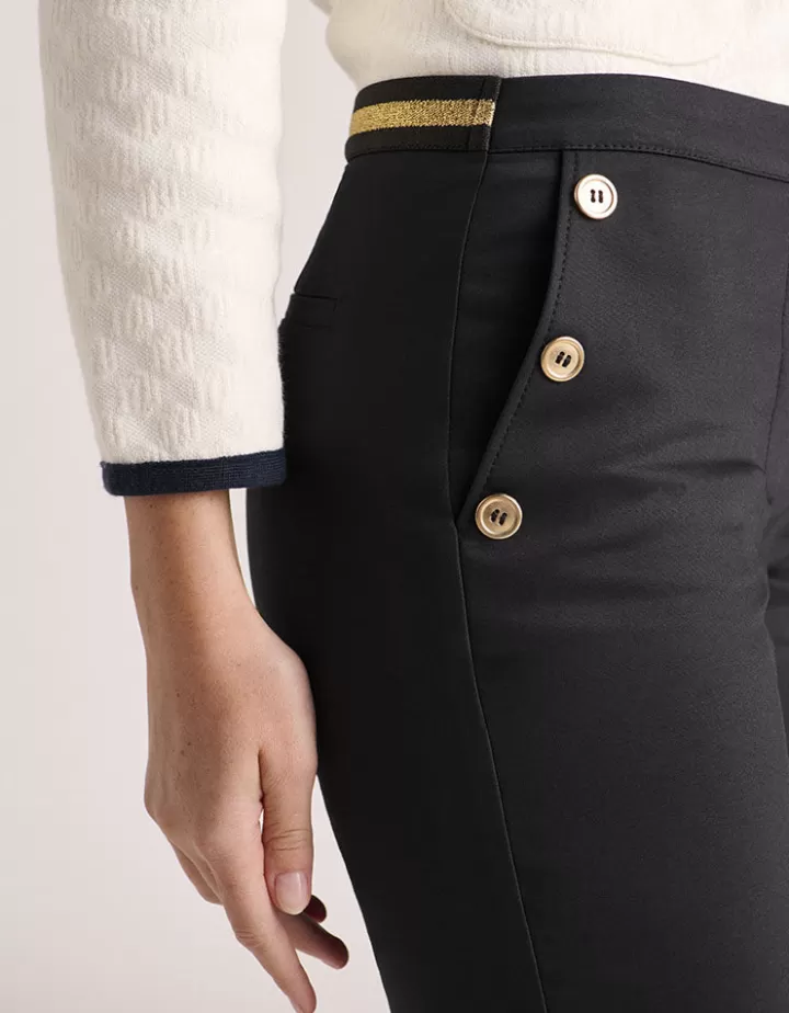 Pantalons>DEVERNOIS Pantalon 7/8ème En coton stretch Noir