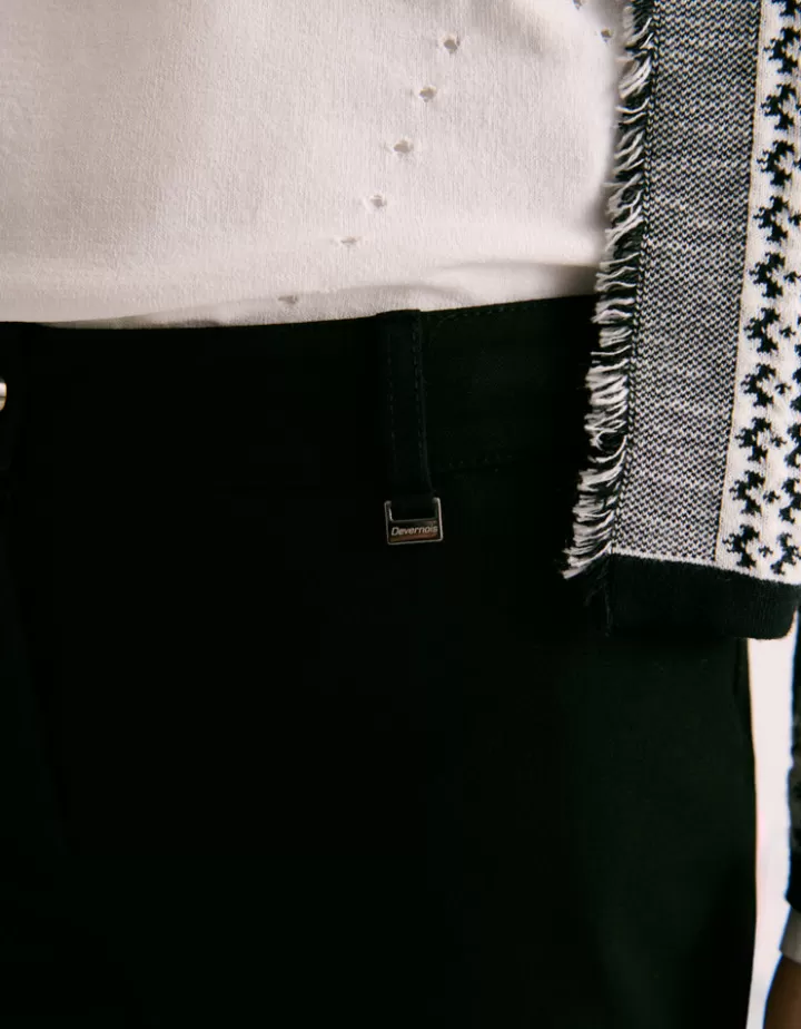 Pantalons>DEVERNOIS Pantalon 7/8ème En coton stretch Noir