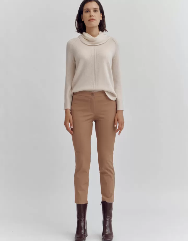 Pantalons>DEVERNOIS Pantalon 7/8ème En coton stretch Biche