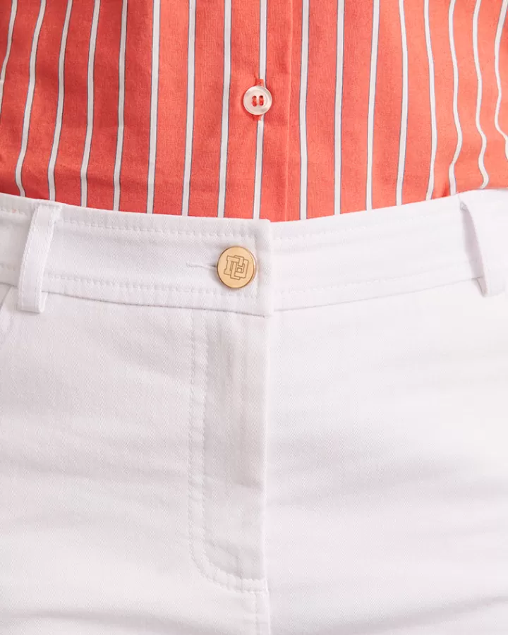 Pantalons>DEVERNOIS Pantalon 7/8ème En coton stretch Blanc