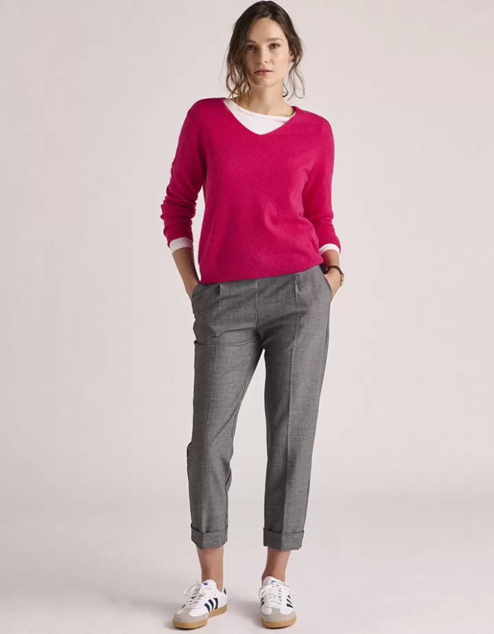 Pantalons>DEVERNOIS Pantalon 7/8ème En toile fil à fil Grismetal
