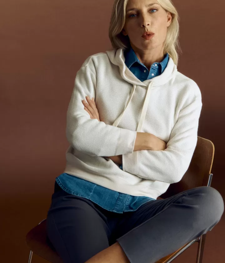 Pantalons>DEVERNOIS Pantalon 7/8ème en viscose et coton stretch Ceinture élastiquée Grismetal