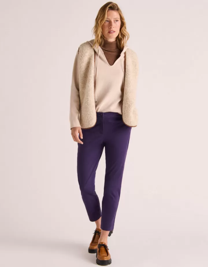 Pantalons>DEVERNOIS Pantalon 7/8ème Tissu peau de pêche Violetancolie
