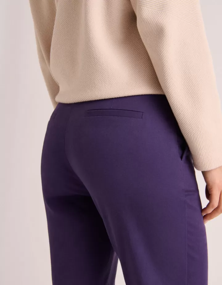 Pantalons>DEVERNOIS Pantalon 7/8ème Tissu peau de pêche Violetancolie