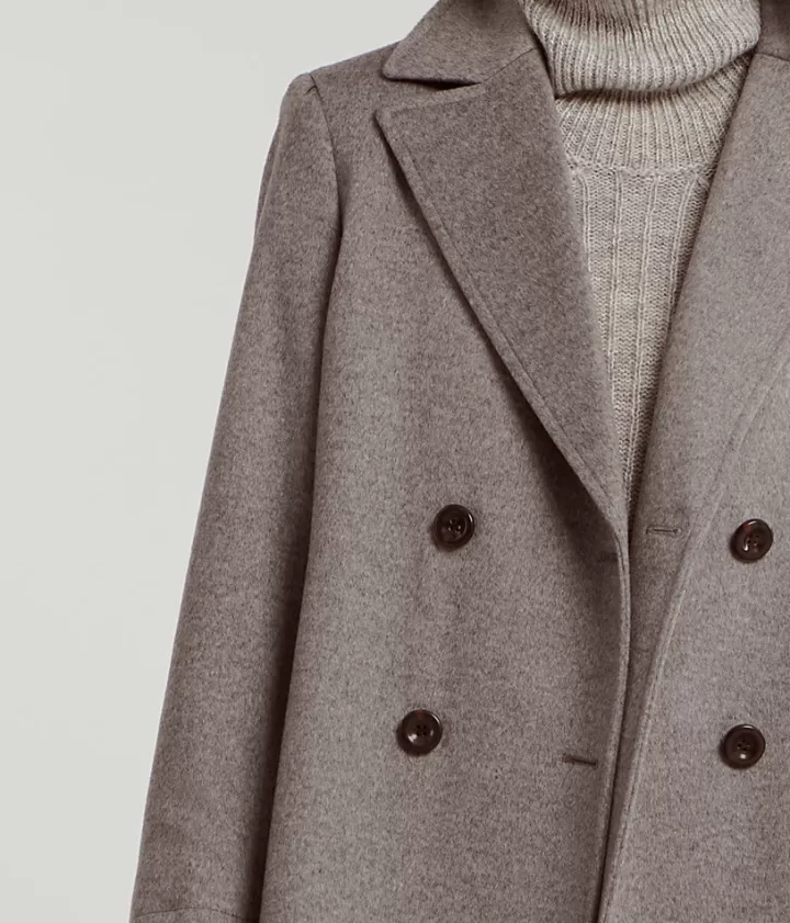Vestes & Manteaux>DEVERNOIS Par-dessus poils ras et soyeux 100 % Laine