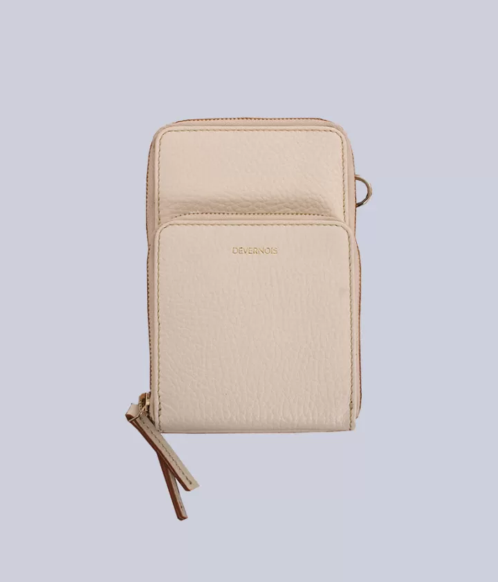 Accessoires>DEVERNOIS Pochette bandoulière En cuir grainé Blanccasse