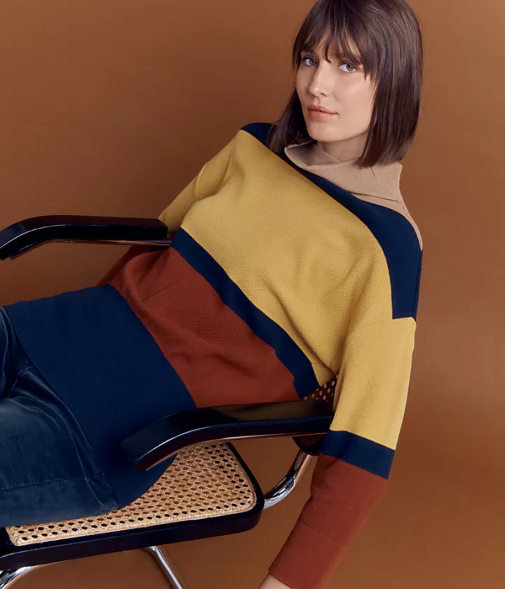 Maille>DEVERNOIS Pull à rayures Tricoté en France Jaune