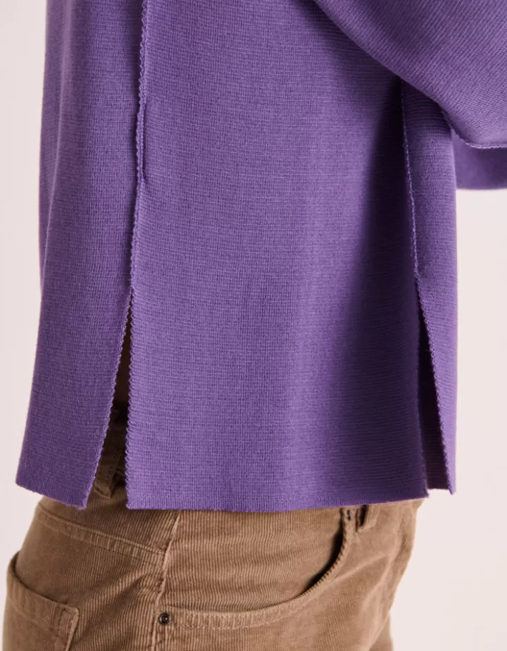 Maille>DEVERNOIS Pull boite en mérinos Tricoté en France Violetpervenche