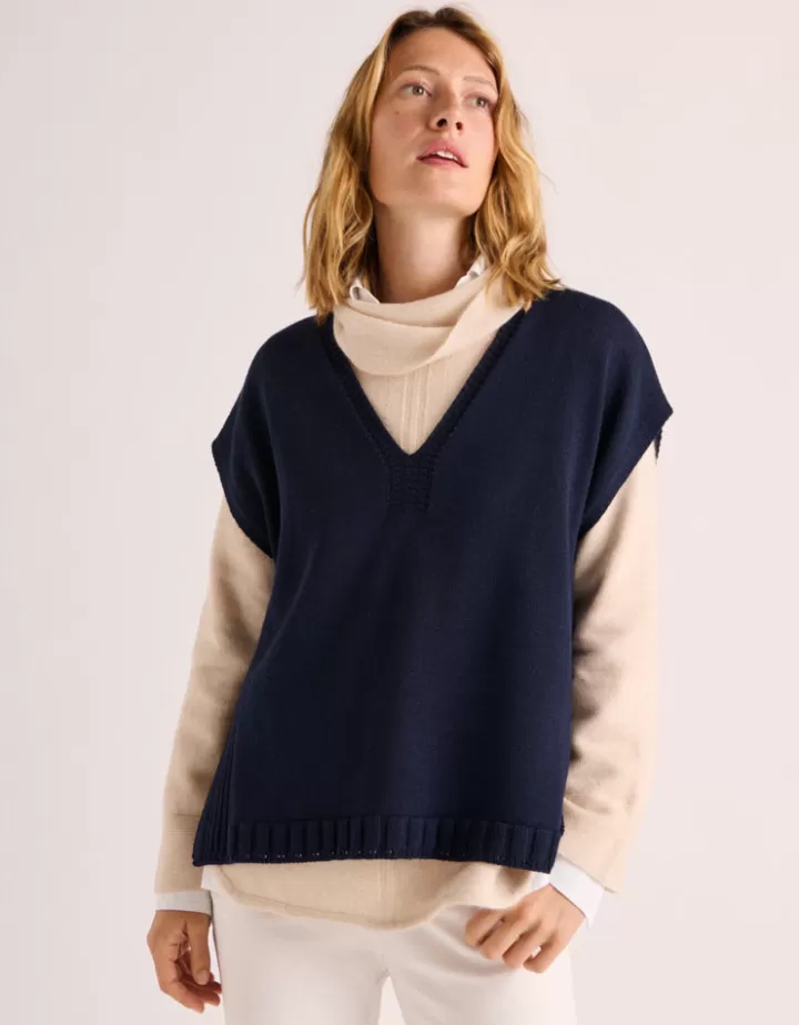 Maille>DEVERNOIS Pull col boule En laine et cachemire Blanccasse