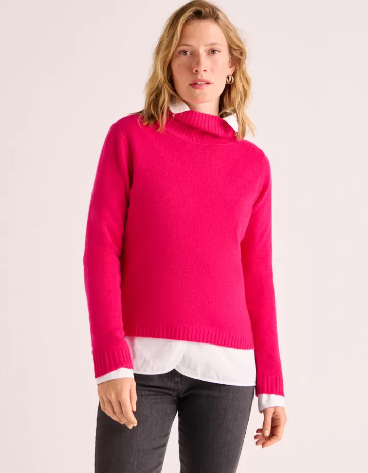 Maille>DEVERNOIS Pull col roulé En cachemire Rosefushia