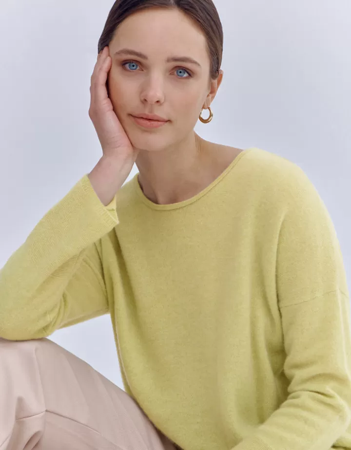 Maille>DEVERNOIS Pull en cachemire Coupe oversize Vertchartreuse