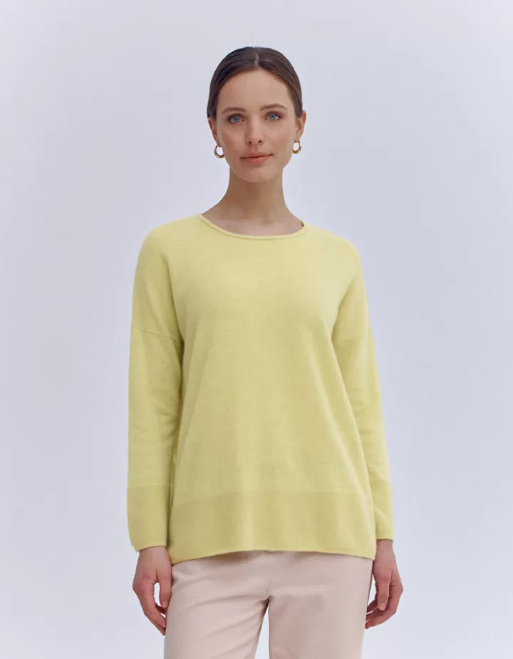 Maille>DEVERNOIS Pull en cachemire Coupe oversize Vertchartreuse