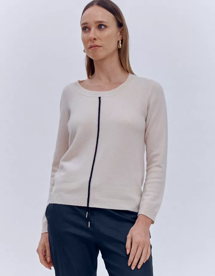 Maille>DEVERNOIS Pull en cachemire Encolure ronde Blanccasse